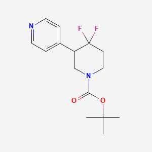 molecular formula C15H20F2N2O2 B13679430 4-(1-Boc-4,4-difluoro-3-piperidyl)pyridine 