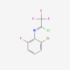 molecular formula C8H3BrClF4N B13679470 N-(2-Bromo-6-fluorophenyl)-2,2,2-trifluoroacetimidoyl Chloride 