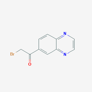molecular formula C10H7BrN2O B13679514 2-Bromo-1-(quinoxalin-6-yl)ethanone 