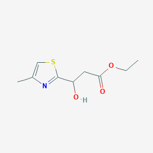 molecular formula C9H13NO3S B13679522 Ethyl 3-Hydroxy-3-(4-methyl-2-thiazolyl)propanoate 