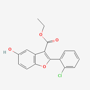 molecular formula C17H13ClO4 B13679598 Ethyl 2-(2-chlorophenyl)-5-hydroxybenzofuran-3-carboxylate 