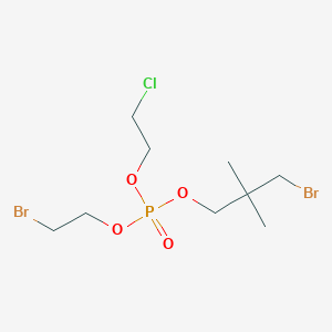 molecular formula C9H18Br2ClO4P B136796 Phosphoric acid, mixed 3-bromo-2,2-dimethylpropyl and 2-bromoethyl and 2-chloroethyl esters CAS No. 125997-20-8