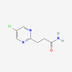 molecular formula C7H8ClN3O B13679636 3-(5-Chloropyrimidin-2-yl)propanamide 