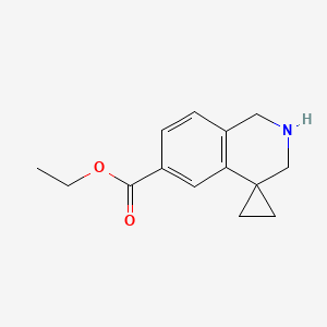 molecular formula C14H17NO2 B13679760 Ethyl 2',3'-dihydro-1'H-spiro[cyclopropane-1,4'-isoquinoline]-6'-carboxylate 