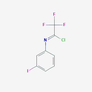 molecular formula C8H4ClF3IN B13679826 2,2,2-Trifluoro-N-(3-iodophenyl)acetimidoyl Chloride 