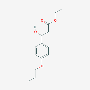 molecular formula C14H20O4 B13679829 Ethyl 3-hydroxy-3-(4-propoxyphenyl)propanoate 