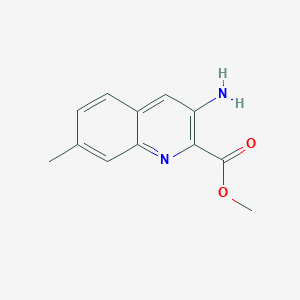 molecular formula C12H12N2O2 B13679833 Methyl 3-amino-7-methylquinoline-2-carboxylate 