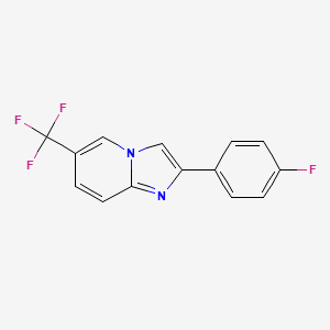 molecular formula C14H8F4N2 B13679836 2-(4-Fluorophenyl)-6-(trifluoromethyl)imidazo[1,2-a]pyridine 