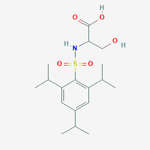 molecular formula C18H29NO5S B13679856 3-Hydroxy-2-[[2,4,6-tri(propan-2-yl)phenyl]sulfonylamino]propanoic acid 