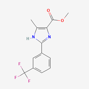 molecular formula C13H11F3N2O2 B13679915 methyl 5-methyl-2-[3-(trifluoromethyl)phenyl]-1H-imidazole-4-carboxylate 