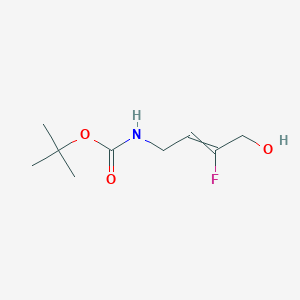 molecular formula C9H16FNO3 B13679945 Tert-butyl-3-fluoro-4-hydroxybut-2-enylcarbamate 