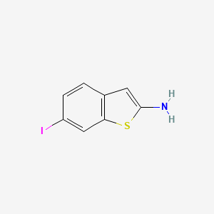 molecular formula C8H6INS B13679976 6-Iodobenzo[b]thiophen-2-amine 