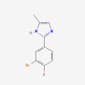molecular formula C10H8BrFN2 B13679988 2-(3-Bromo-4-fluorophenyl)-5-methyl-1H-imidazole 