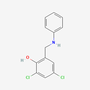 molecular formula C13H11Cl2NO B13679994 2,4-Dichloro-6-[(phenylamino)methyl]phenol 