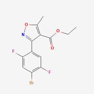 molecular formula C13H10BrF2NO3 B13680001 Ethyl 3-(4-bromo-2,5-difluorophenyl)-5-methylisoxazole-4-carboxylate 