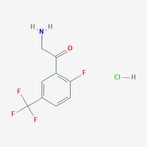 molecular formula C9H8ClF4NO B13680014 2-Amino-1-[2-fluoro-5-(trifluoromethyl)phenyl]ethanone Hydrochloride 