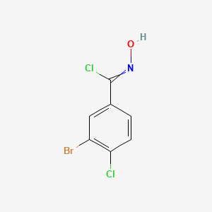 molecular formula C7H4BrCl2NO B13680034 3-Bromo-4-chloro-N-hydroxybenZimidoyl chloride 