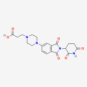 molecular formula C20H22N4O6 B13680045 3-[4-[2-(2,6-Dioxo-3-piperidyl)-1,3-dioxo-5-isoindolinyl]-1-piperazinyl]propanoic Acid 