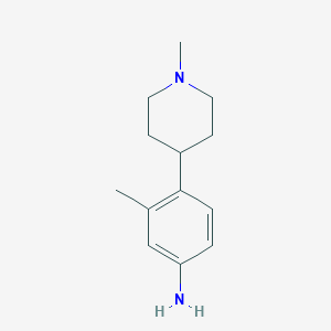 molecular formula C13H20N2 B13680057 3-Methyl-4-(1-methylpiperidin-4-yl)aniline CAS No. 1176104-20-3