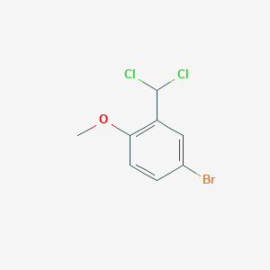 molecular formula C8H7BrCl2O B13680124 4-Bromo-2-(dichloromethyl)-1-methoxybenzene 
