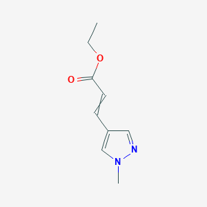molecular formula C9H12N2O2 B13680142 ethyl (E)-3-(1-methyl-1H-pyrazol-4-yl)acrylate 