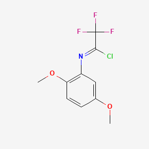 molecular formula C10H9ClF3NO2 B13680210 N-(2,5-Dimethoxyphenyl)-2,2,2-trifluoroacetimidoyl Chloride 