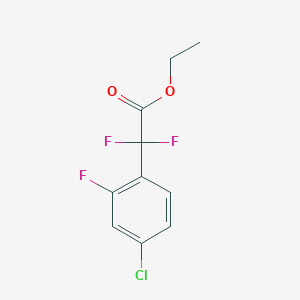 molecular formula C10H8ClF3O2 B13680243 Ethyl (4-chloro-2-fluorophenyl)(difluoro)acetate 