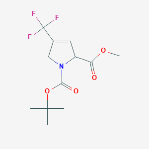 molecular formula C12H16F3NO4 B13680272 Methyl (S)-1-Boc-4-(trifluoromethyl)-2,5-dihydropyrrole-2-carboxylate 
