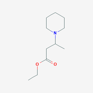 molecular formula C11H21NO2 B13680348 Ethyl 3-(1-piperidyl)butanoate 