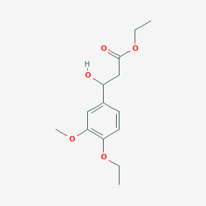 molecular formula C14H20O5 B13680378 Ethyl 3-(4-Ethoxy-3-methoxyphenyl)-3-hydroxypropanoate 