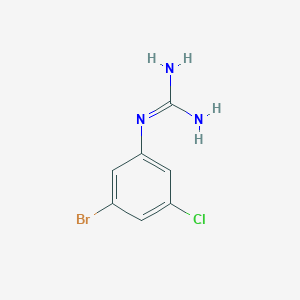 molecular formula C7H7BrClN3 B13680454 1-(3-Bromo-5-chlorophenyl)guanidine 