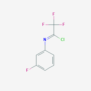 molecular formula C8H4ClF4N B13680457 2,2,2-Trifluoro-N-(3-fluorophenyl)acetimidoyl Chloride 