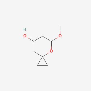 molecular formula C8H14O3 B13680464 5-Methoxy-4-oxaspiro[2.5]octan-7-ol 