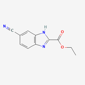 molecular formula C11H9N3O2 B13680467 Ethyl 5-Cyanobenzimidazole-2-carboxylate 