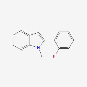 molecular formula C15H12FN B13680491 2-(2-Fluorophenyl)-1-methylindole 