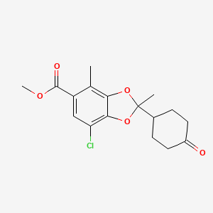 molecular formula C17H19ClO5 B13680505 Methyl 7-Chloro-2,4-dimethyl-2-(4-oxocyclohexyl)benzo[d][1,3]dioxole-5-carboxylate 