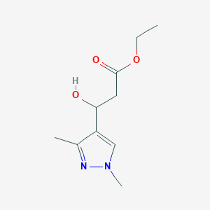 molecular formula C10H16N2O3 B13680512 Ethyl 3-(1,3-Dimethyl-4-pyrazolyl)-3-hydroxypropanoate 