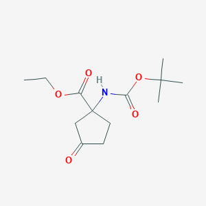 molecular formula C13H21NO5 B13680536 Ethyl 1-(tert-butoxycarbonylamino)-3-oxo-cyclopentanecarboxylate 