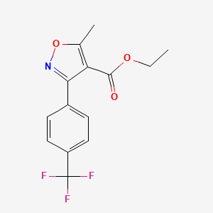 molecular formula C14H12F3NO3 B13680565 Ethyl 5-Methyl-3-[4-(trifluoromethyl)phenyl]isoxazole-4-carboxylate 
