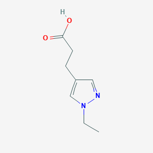 molecular formula C8H12N2O2 B1368061 3-(1-ethyl-1H-pyrazol-4-yl)propanoic acid 