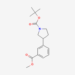 molecular formula C17H23NO4 B13680621 Tert-butyl 3-(3-(methoxycarbonyl)phenyl)pyrrolidine-1-carboxylate 