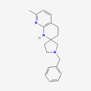 molecular formula C19H23N3 B13680652 1'-benzyl-7-methylspiro[3,4-dihydro-1H-1,8-naphthyridine-2,3'-pyrrolidine] 