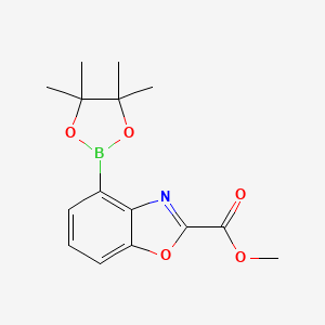 molecular formula C15H18BNO5 B13680665 Methyl 4-(4,4,5,5-tetramethyl-1,3,2-dioxaborolan-2-yl)benzo[d]oxazole-2-carboxylate 
