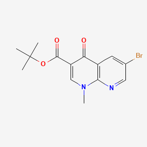 molecular formula C14H15BrN2O3 B13680675 tert-Butyl 6-bromo-1-methyl-4-oxo-1,4-dihydro-1,8-naphthyridine-3-carboxylate 