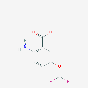 molecular formula C12H15F2NO3 B13680696 tert-Butyl 2-amino-5-(difluoromethoxy)benzoate 