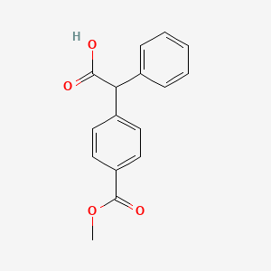 molecular formula C16H14O4 B13680715 2-[4-(Methoxycarbonyl)phenyl]-2-phenylacetic Acid 