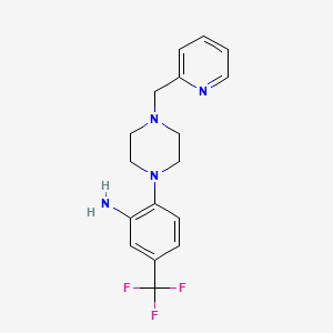 molecular formula C17H19F3N4 B1368073 2-(4-(Pyridin-2-ylmethyl)piperazin-1-yl)-5-(trifluoromethyl)aniline 