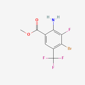 molecular formula C9H6BrF4NO2 B13680764 Methyl 2-amino-4-bromo-3-fluoro-5-(trifluoromethyl)benzoate 