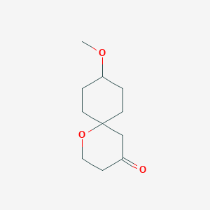 molecular formula C11H18O3 B13680776 9-Methoxy-1-oxaspiro[5.5]undecan-4-one 