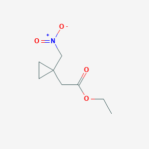 molecular formula C8H13NO4 B13680806 Ethyl 2-(1-(nitromethyl)cyclopropyl)acetate 